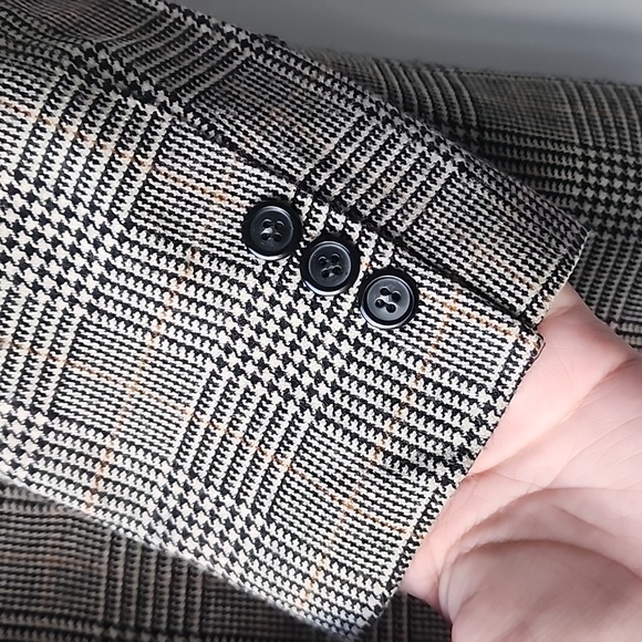 Vintage Anne Klein II Check Classic Boyfriend Style Blazer Jacket - Picture 2 of 8